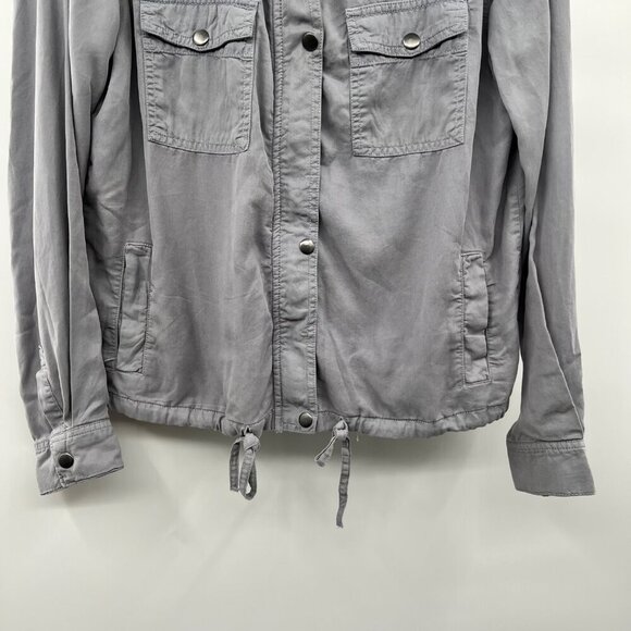 Byron Bay Women's Snap Up Lightweight Jacket Gray Size Small Pockets - Picture 5 of 9
